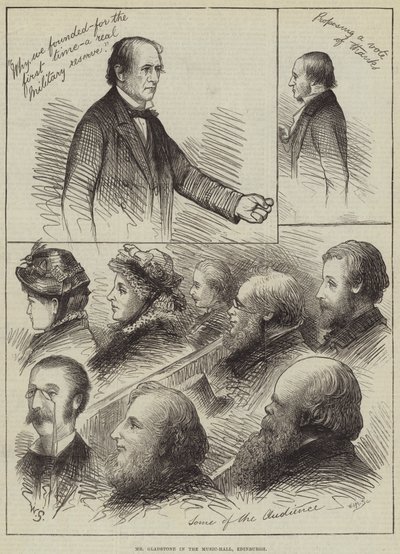 Mr Gladstone in the Music-Hall, Edinburgh by William Small